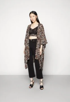 Anna Field Poncho - Brown/Black