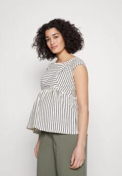 Maternity Baby Doll Nursing Tee- Camiseta Estampada -Dark Blue/Off-White