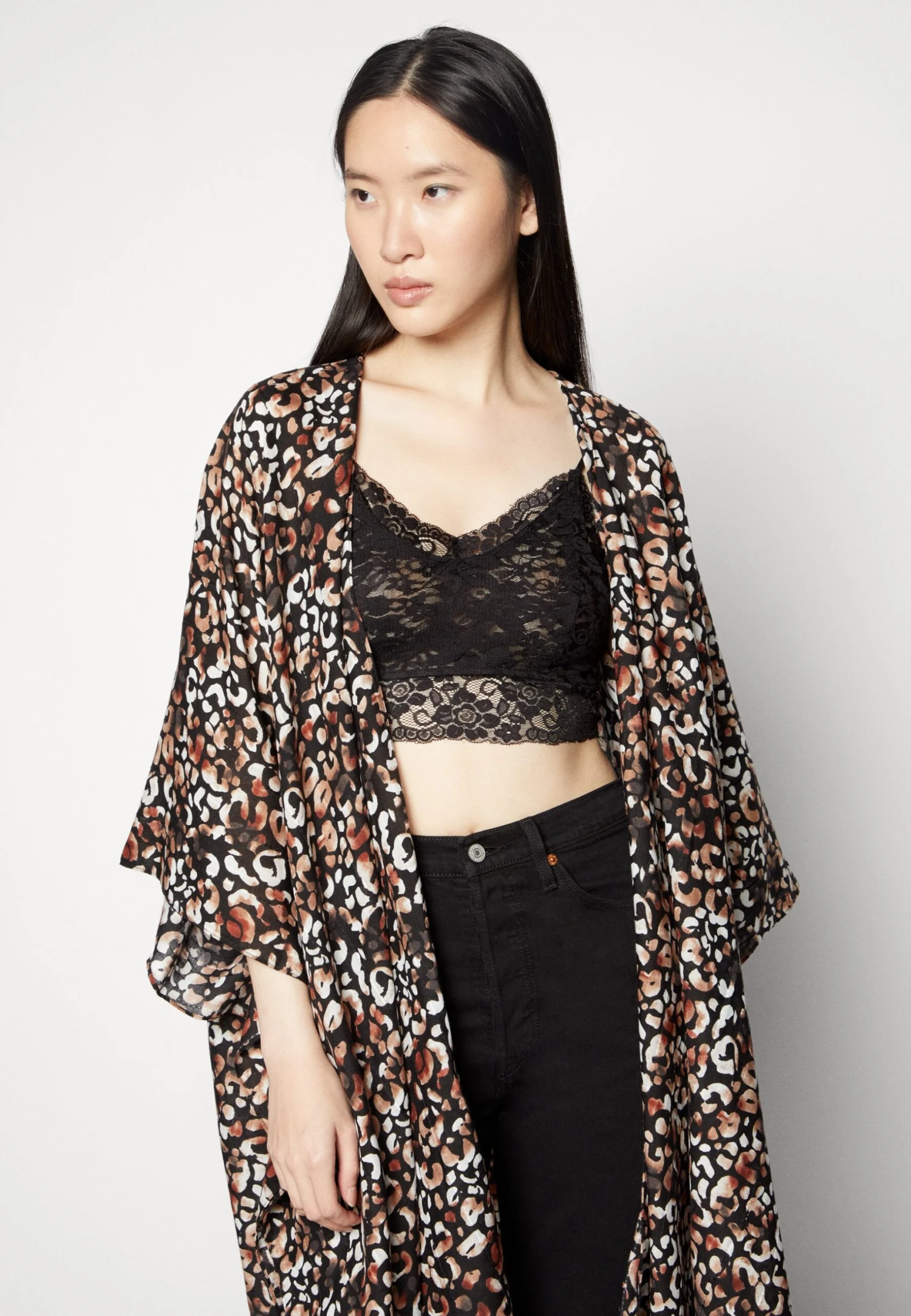 Anna Field Poncho - Brown/Black 4 Anna Field Poncho - Brown/Black - Imagen 4