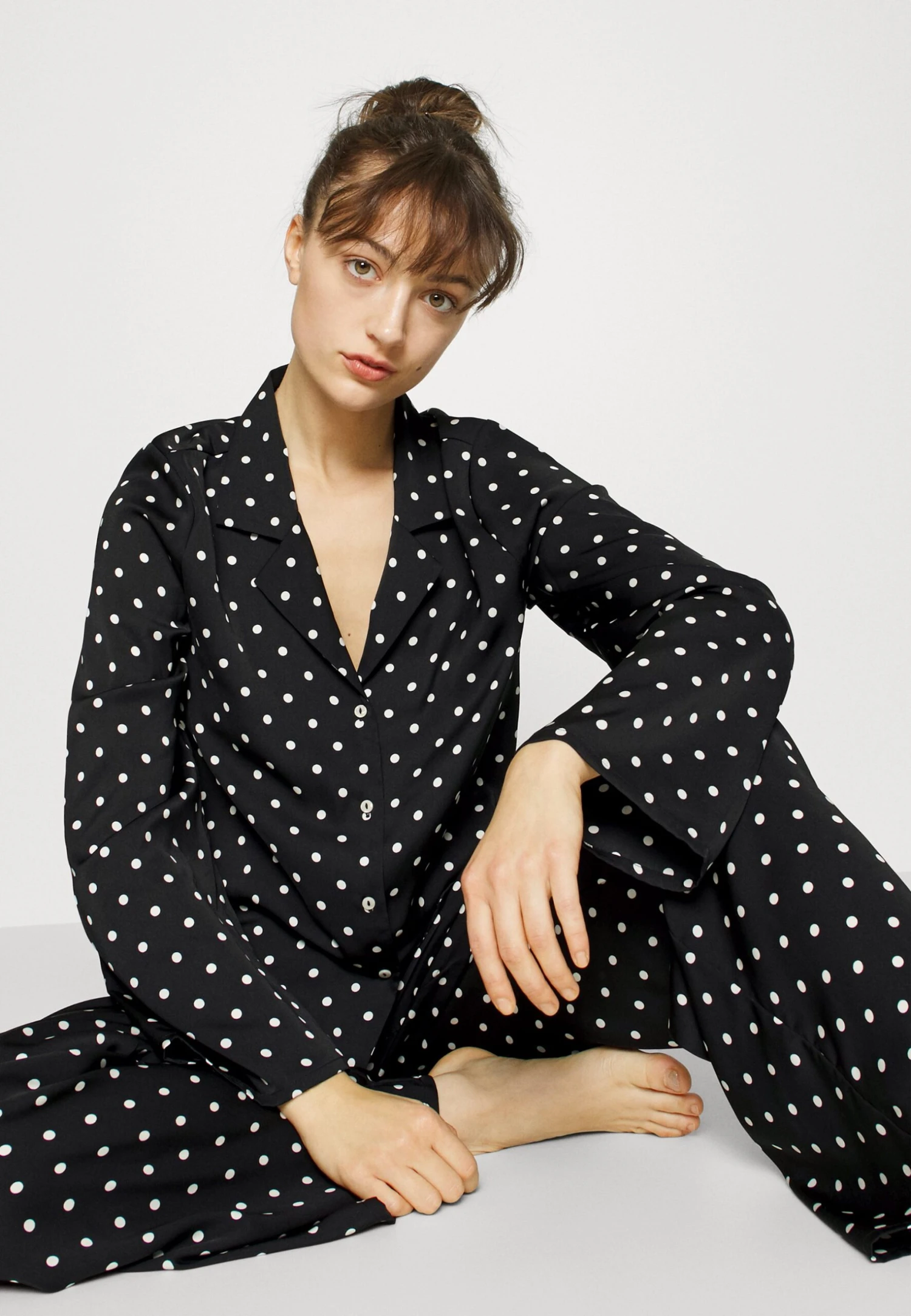 Anna Field Pijama - Black/Off-White 4 Anna Field Pijama - Black/Off-White - Imagen 4