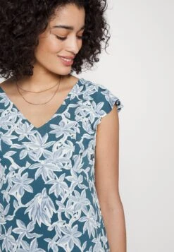 Midi V Flared Dress Witrh Ruffle Sleevees - Vestido Ligero - Dark Blue/Blue -Tienda Barata Anna Field 3e624a7562d3474eb634dd22da87092f