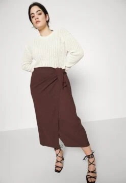 Curvy Textured Sarong Midi Skirt - Falda Cruzada - Brown 9 Curvy Textured Sarong Midi Skirt - Falda Cruzada - Brown -Tienda Barata Anna Field 49784824a17b4718aa7a745c7f75ba23