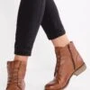 Anna Field Leather Booties - Botines Bajos - Cognac