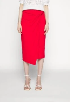 Anna Field Front Knot Midi Skirt - Falda De Tubo - Red -Tienda Barata Anna Field 5416aafe16b74467a3d37a8be5316c53