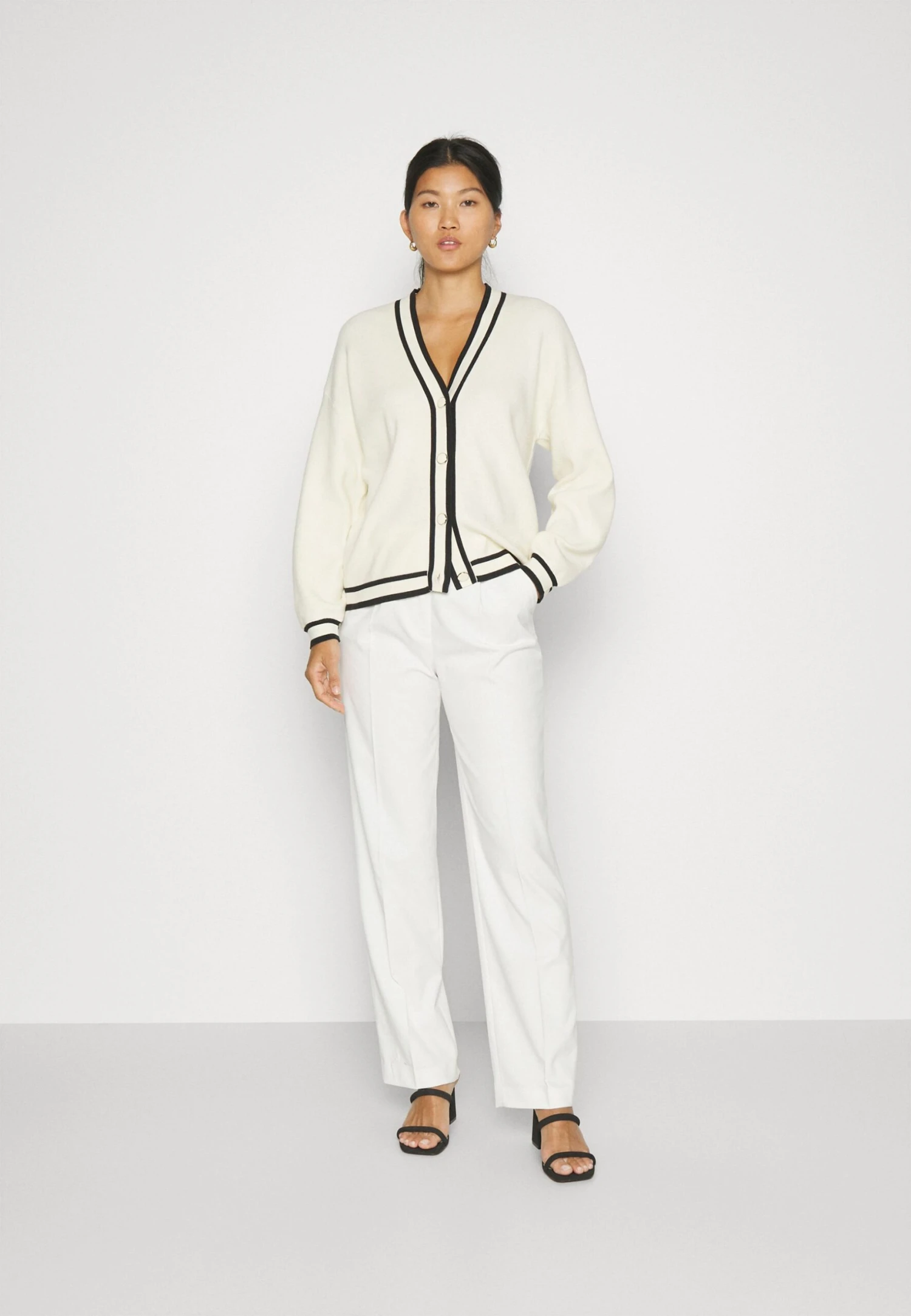 Anna Field Chaqueta De Punto - White/Black 2 Anna Field Chaqueta De Punto - White/Black - Imagen 2