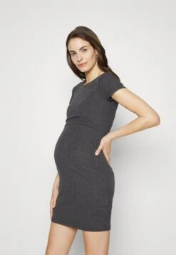 Short Sleeves- Vestido Ligero -Mottled Dark Grey