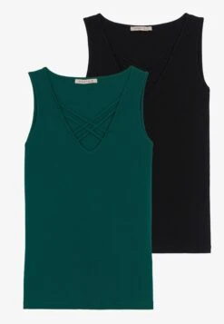Anna Field 2-Pack - Top - Black/Dark Green -Tienda Barata Anna Field 97471031f90341c6b4f3ec6e9762cd35