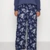 Wide Leg Pant - Pantalones - Dark Blue/Off-White