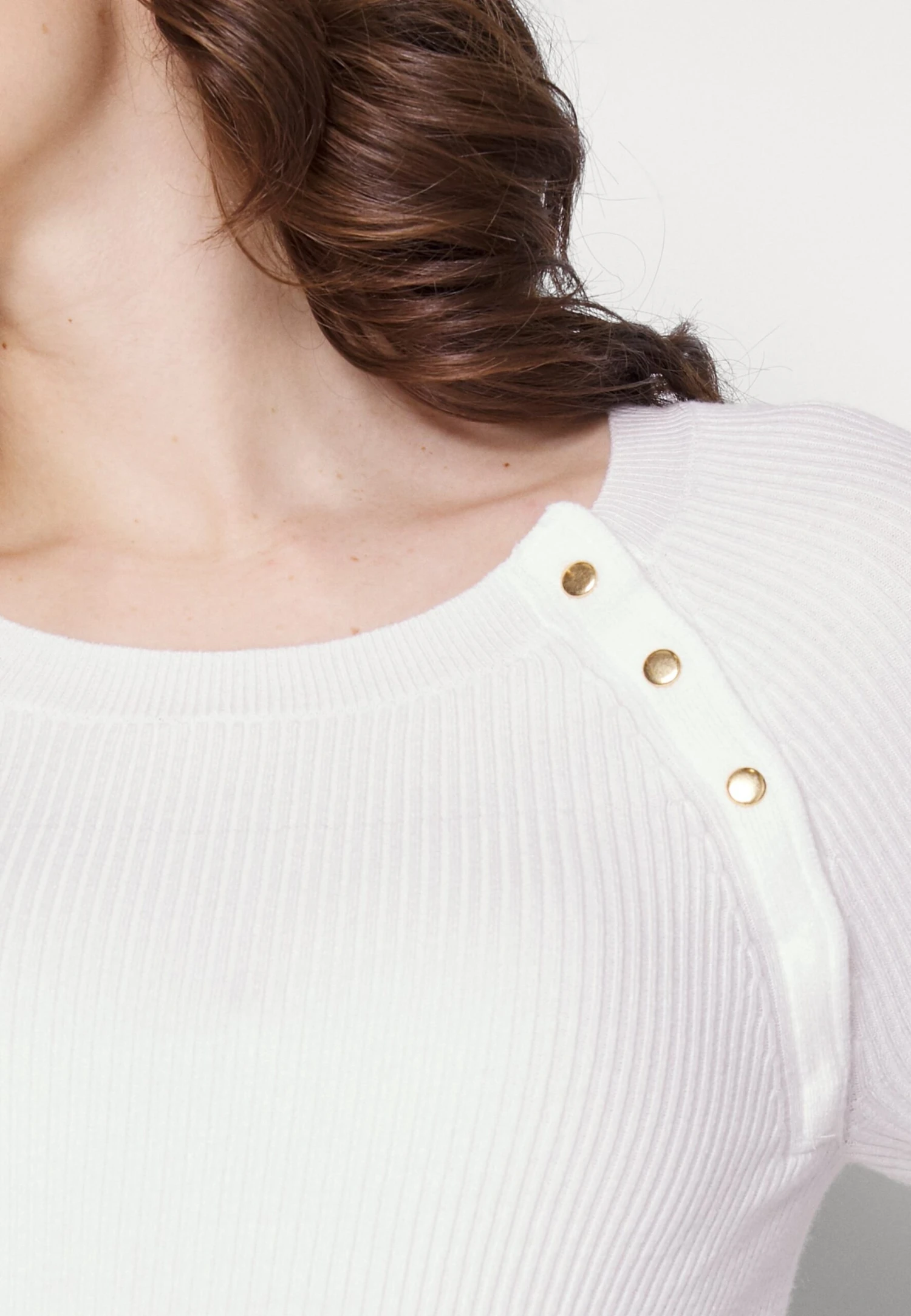 Nursing - Button Opening - Jersey De Punto - White 7 Nursing - Button Opening - Jersey De Punto - White - Imagen 7