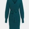 Anna Field Wrap V Ausschnitt Mini Strickkleid Mit Gürtel - Vestido De Tubo - Deep Teal