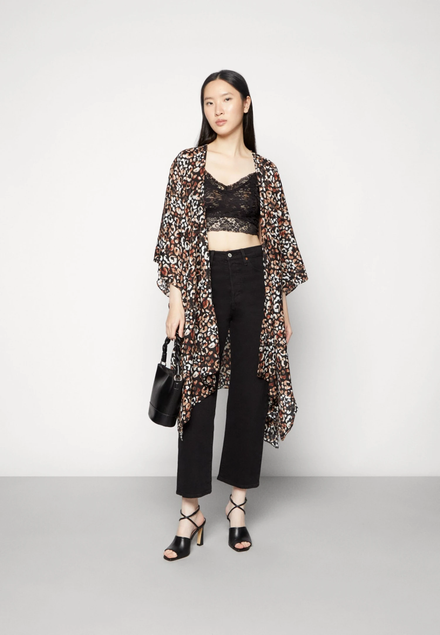 Anna Field Poncho - Brown/Black 2 Anna Field Poncho - Brown/Black - Imagen 2